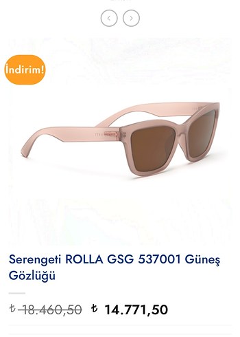  Beden Serengeti ROLLA GSG 537001 Bej Kadın Güneş Gözlüğü