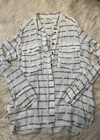 Düğmeli Baskılı Uzun Kollu Gömlek - Görsel 2