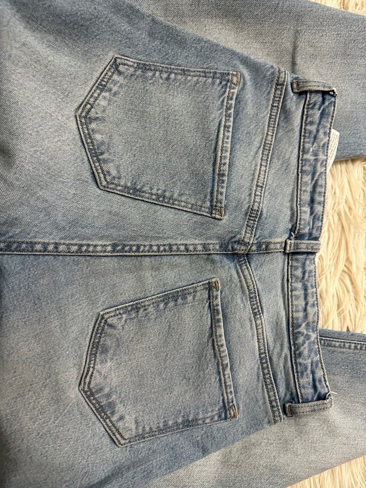 Kadın Bohem Tarzı Kürklü Mavi Denim Pantolon - Görsel 3