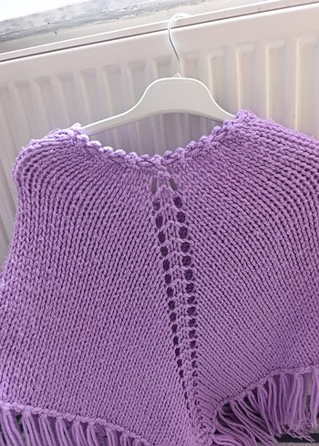 Mor Bohem V Yaka Kız Örgü Panco - Görsel 2