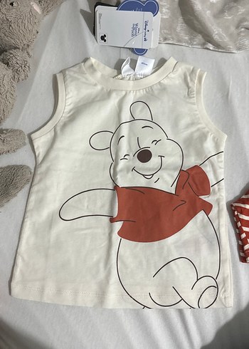 LC Waikiki Çizgili Şort ve Baskılı Kolsuz Bebek Takımı