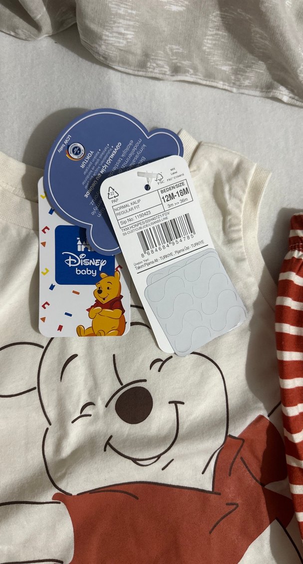 Çizgili Şort ve Baskılı Kolsuz Bebek Takımı - Görsel 4