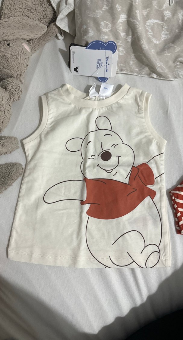 Çizgili Şort ve Baskılı Kolsuz Bebek Takımı - Görsel 2