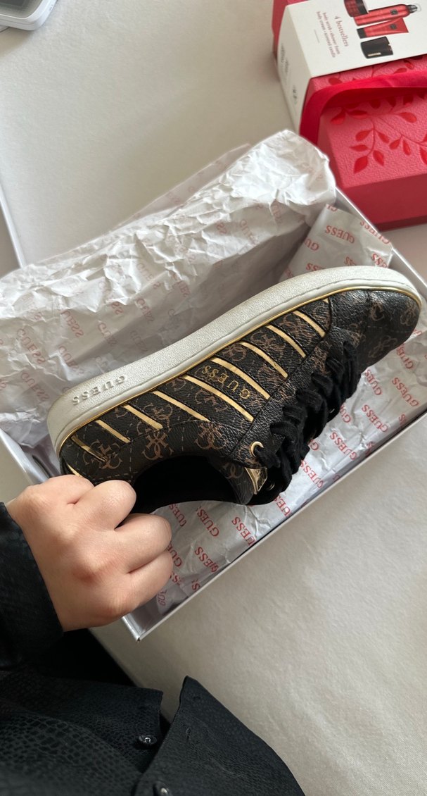 Kahverengi Yılan Desenli Platform Spor Ayakkabı - Görsel 2