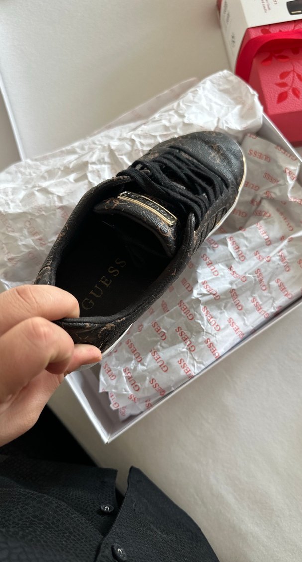 Kahverengi Yılan Desenli Platform Spor Ayakkabı - Görsel 3