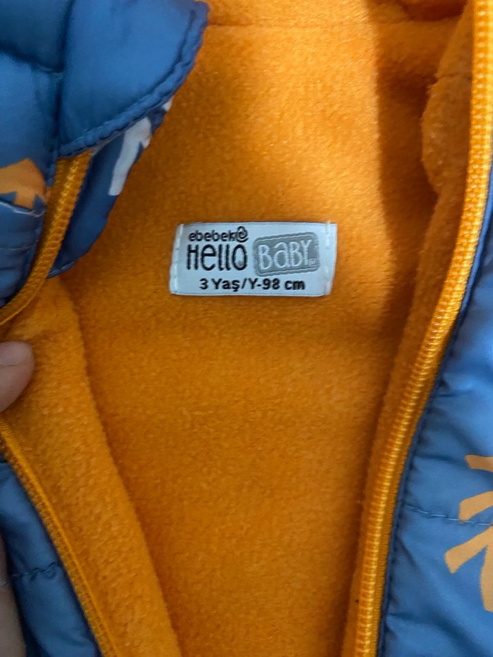 Mavi Kapüşonlu Erkek Çocuk Mont - Görsel 2