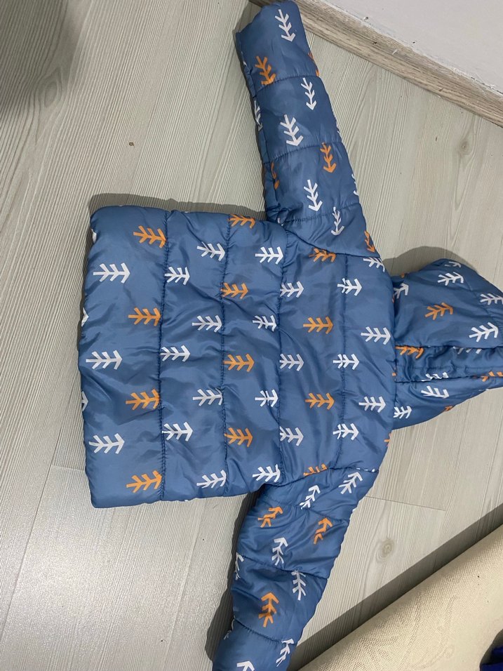 Mavi Kapüşonlu Erkek Çocuk Mont - Görsel 3