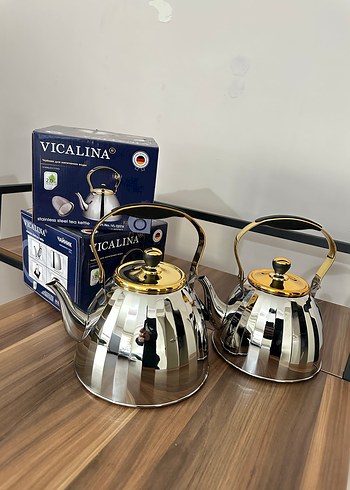VICALINA Parlak Altın Çaydanlık