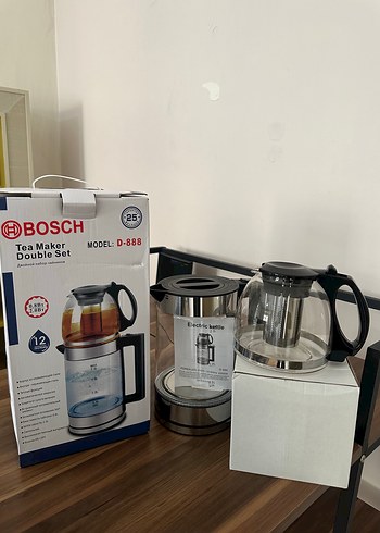 Bosch Çift Demlikli Çay Makinesi Beyaz-Gri