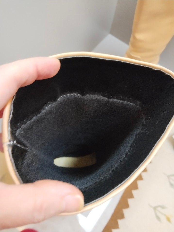 Ten rengi Suni Deri Kadın  Çizme Blok Topuklu - Görsel 4