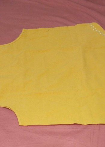 Sarı Kolsuz Bohem Keten Bluz - Görsel 3