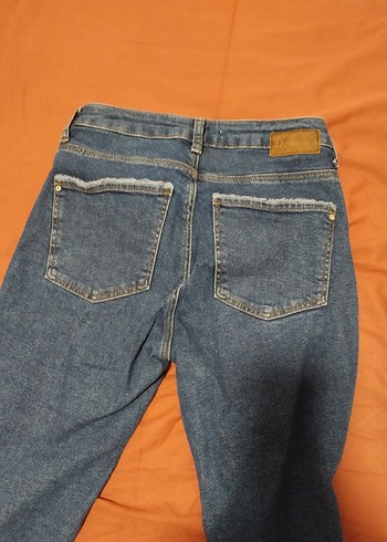 25/27 Beden Mavi Denim Kadın Normal Kesim Jean - Görsel 3