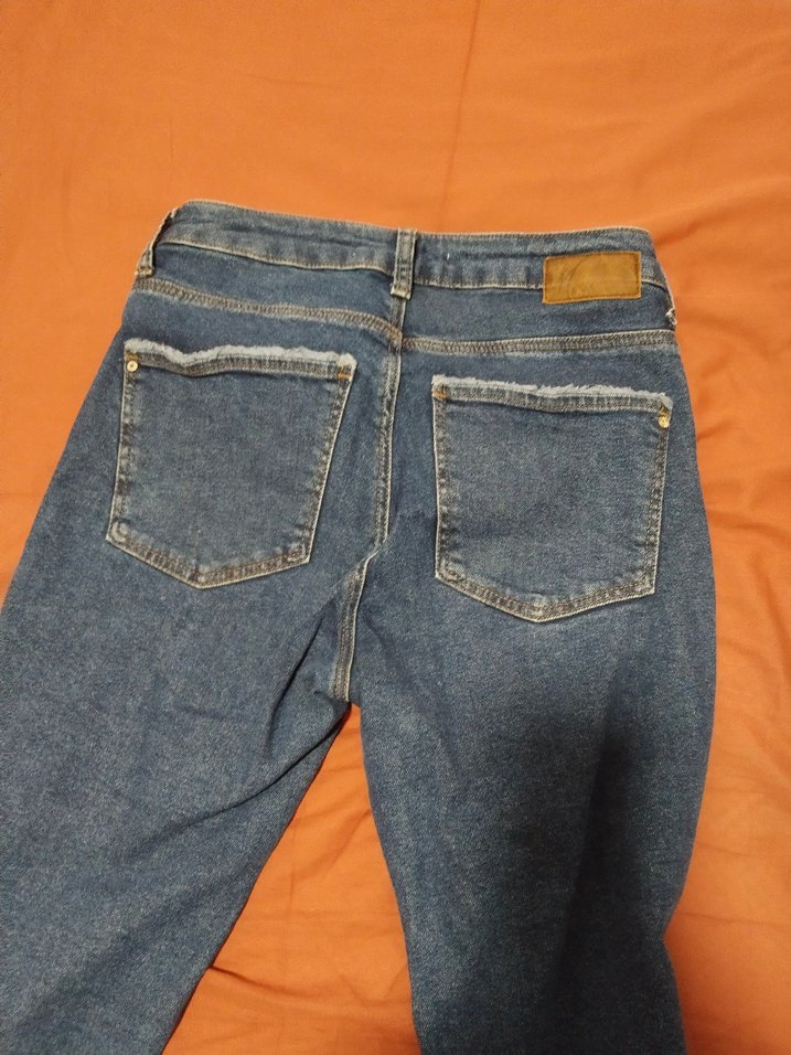 25/27 Beden Mavi Denim Kadın Normal Kesim Jean - Görsel 3