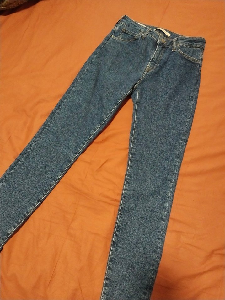 25/27 Beden Mavi Denim Kadın Normal Kesim Jean - Görsel 2
