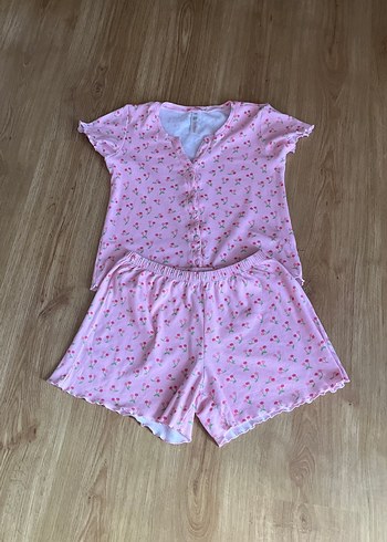 Victoria s Secret Desenli Pembe Kısa Kollu Kadın Pijama Takımı