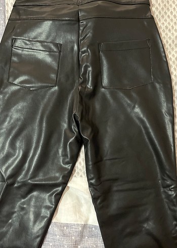 LC Waikiki Siyah Parlak Deri Biker Pantolon