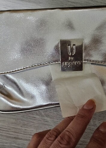 Gümüş renk clutch sıfır,çok şık - Görsel 3