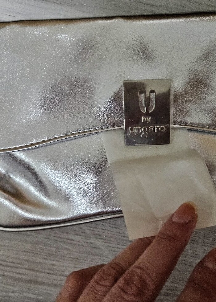 Gümüş renk clutch sıfır,çok şık - Görsel 3