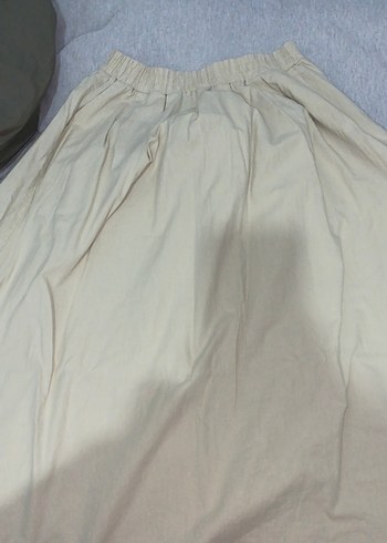 Zara Bej Midi Piliseli Keten Kadın Etek