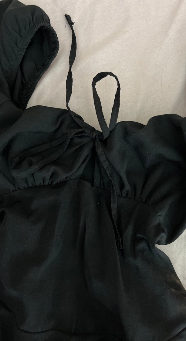 Siyah Goth Midi  Elbise - Görsel 4