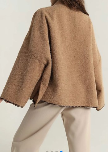 Düğmeli Yün Efektli Ceket - Görsel 3