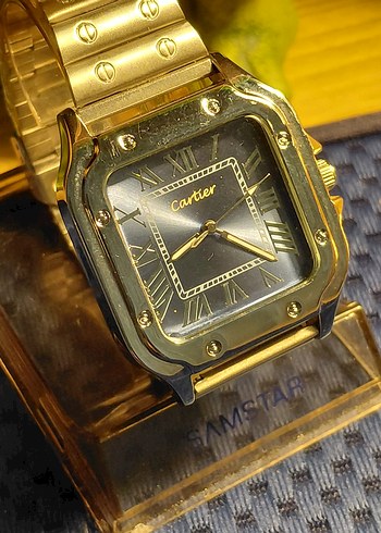 Mavi Kadranlı Cartier Klasik Erkek Saati - Görsel 3