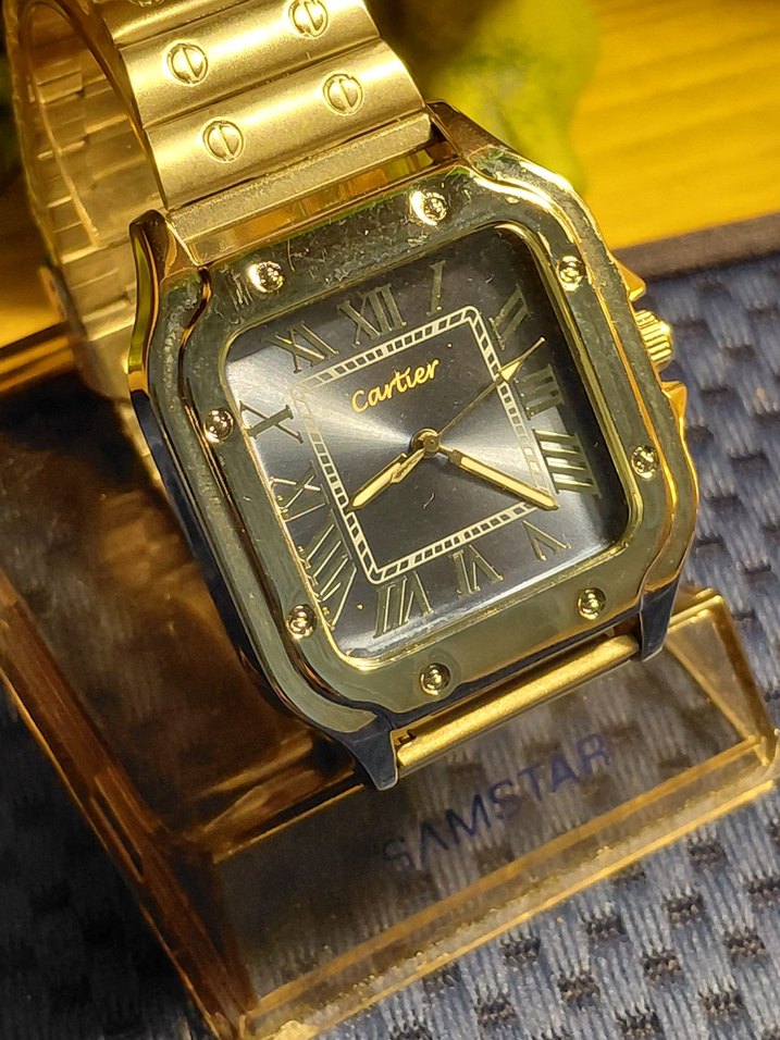 Mavi Kadranlı Cartier Klasik Erkek Saati - Görsel 3