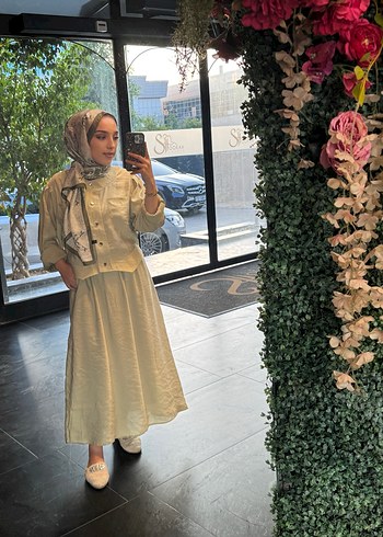 Uzun Kollu Camel Midi Elbise