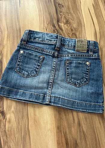 Zara Düğmeli Lacivert Kız Çocuk Kot Etek