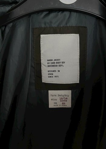 12-18 Ay Beden Zara erkek çocuk mont
