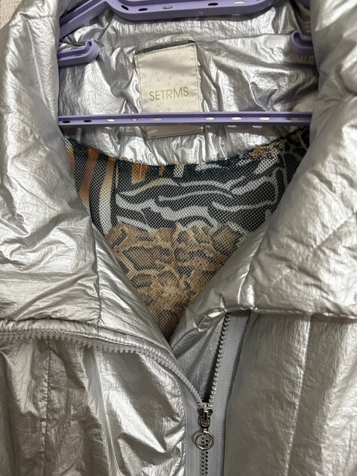 Gri Metalik Kemerli Midi Kadın Ceket - Görsel 3