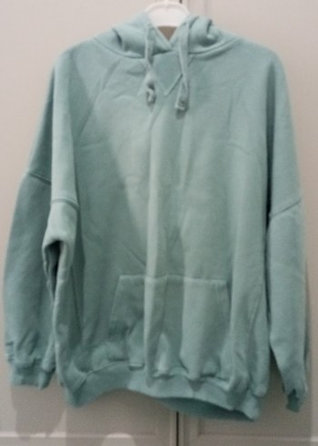 Kadın yeşil Kapüşonlu Rahat Sweatshirt
