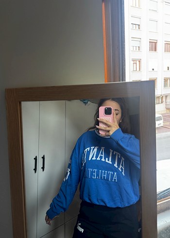 Kadın Mavi Uzun Kollu Sweatshirt
