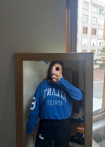 Kadın Mavi Uzun Kollu Sweatshirt