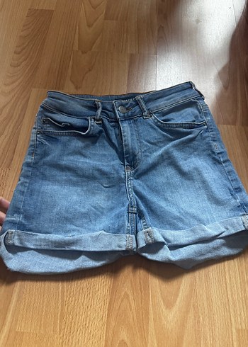 Mavi Midi Boy Rahat Kesim Kadın Kot Şort