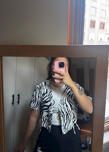 Zebra Desenli Kadın Gömlek