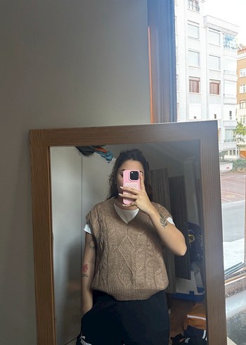 Zara Bej Örgü Kadın süveter