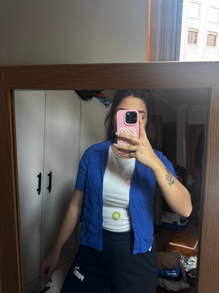 Mavi Denim Kadın Kısa Kollu Gömlek - Görsel 3