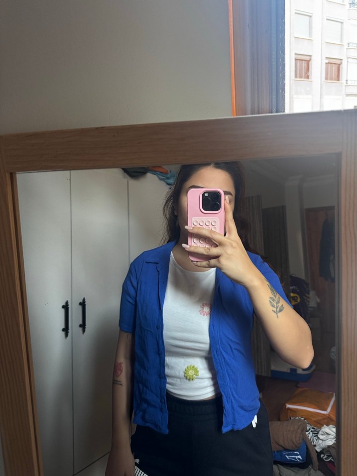 Mavi Denim Kadın Kısa Kollu Gömlek - Görsel 2