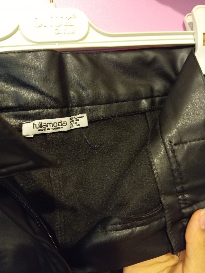 Kadın Siyah Deri pantolon - Görsel 4