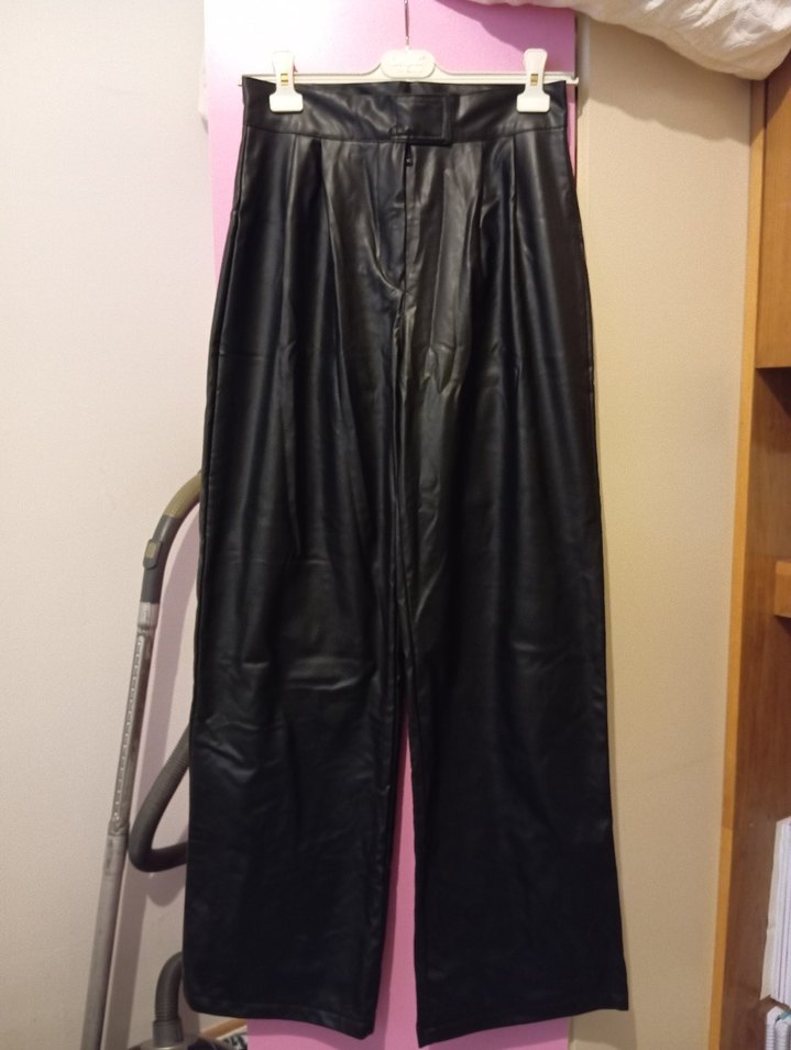 Kadın Siyah Deri pantolon - Görsel 2