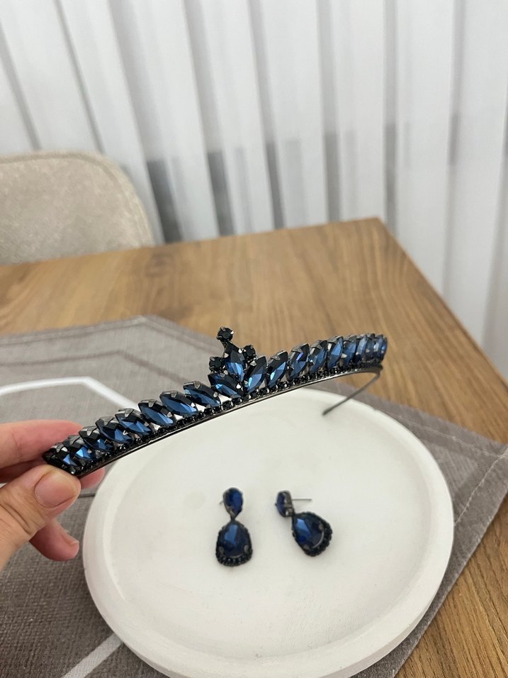 Lacivet Taç  küpe set - Görsel 2