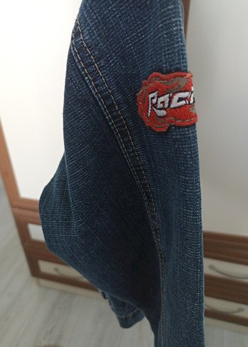 8 Yaş Beden Erkek Çocuk Lacivert Nakışlı Denim Ceket Bandido marka