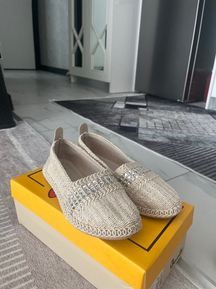 Bej Örgü Kadın  Espadril - Görsel 2