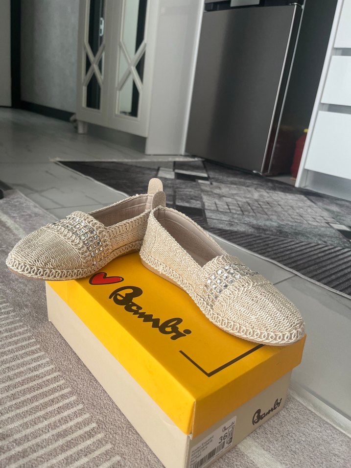 Bej Örgü Kadın  Espadril - Görsel 5