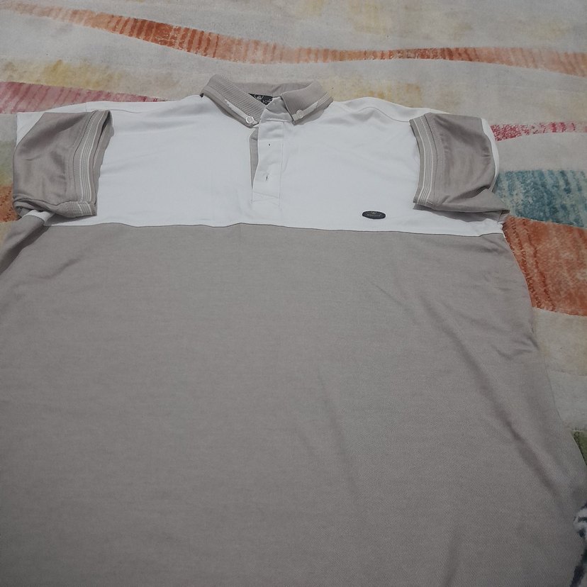 Erkek Gri Beyaz Düğmeli Polo Tişört - Görsel 2