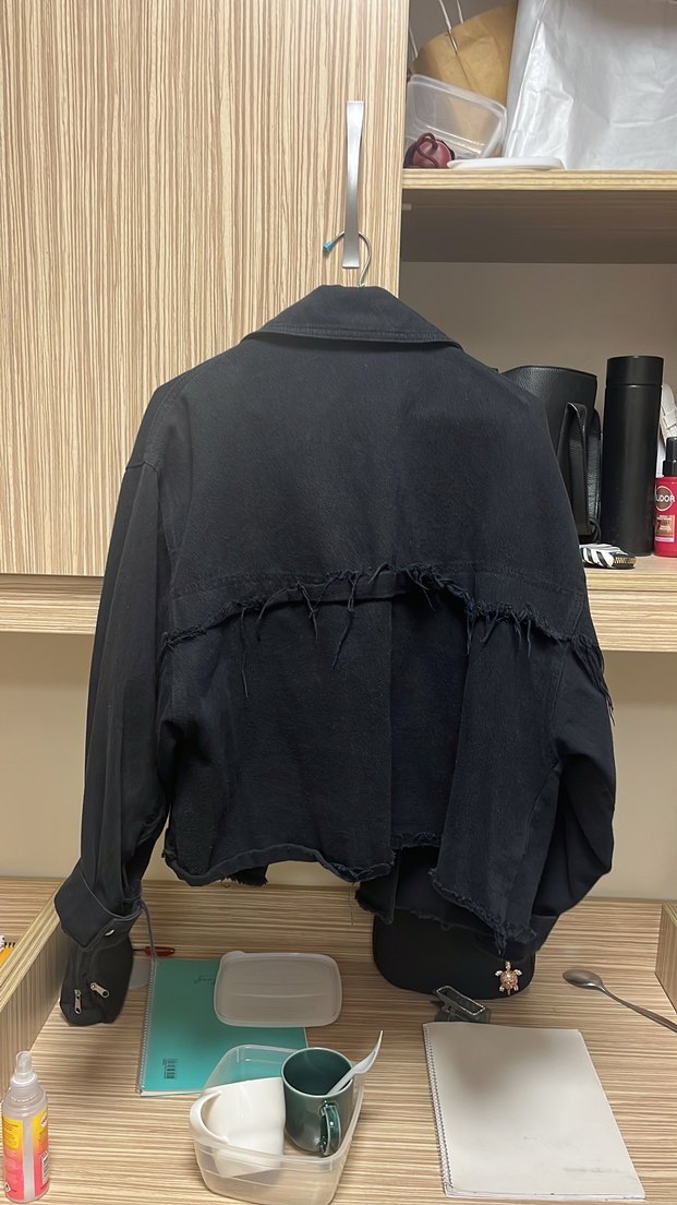 Siyah Düğmeli Kadın Denim kot Ceket - Görsel 2