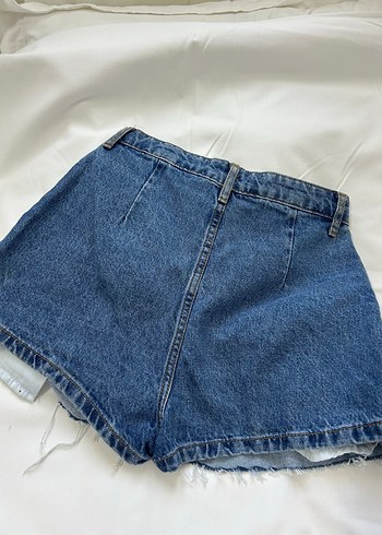 32 Beden mavi Renk Kadın Mavi Mini Pilili Kot Şort