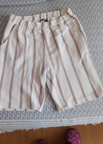 Bej Pamuklu Salaş Hamile Şortu - Görsel 2