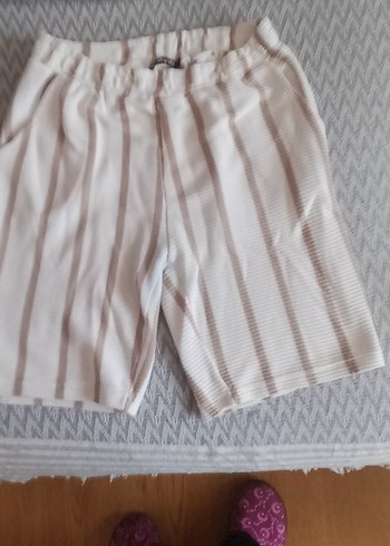 Bej Pamuklu Salaş Hamile Şortu - Görsel 4